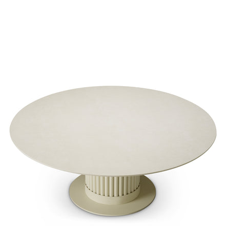 Măsuță exterior Volterra, rotundă, finisaj nisip, ceramică crem