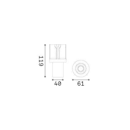 Modul LED Beyond 10W, alb – desen tehnic cu dimensiuni