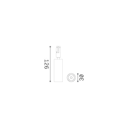 Modul LED Beyond 7W, negru – desen tehnic cu dimensiuni