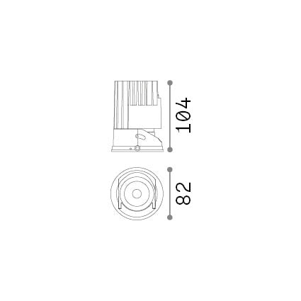 Modul LED Zeus 21W 2700K – desen tehnic cu dimensiuni