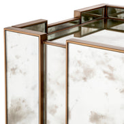 Noptieră Nottingham stânga, sticlă oglindă antichizată, finisaj alamă periată