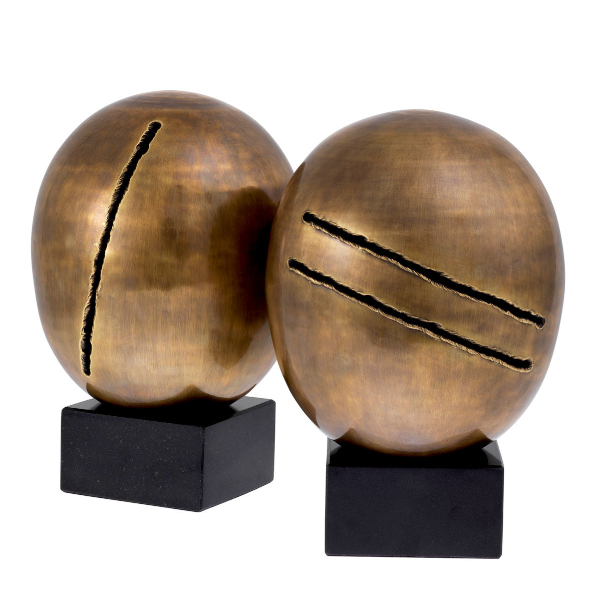 Obiect Artistic, finisaj alamă vintage, set de 2