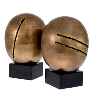 Obiect Artistic, finisaj alamă vintage, set de 2