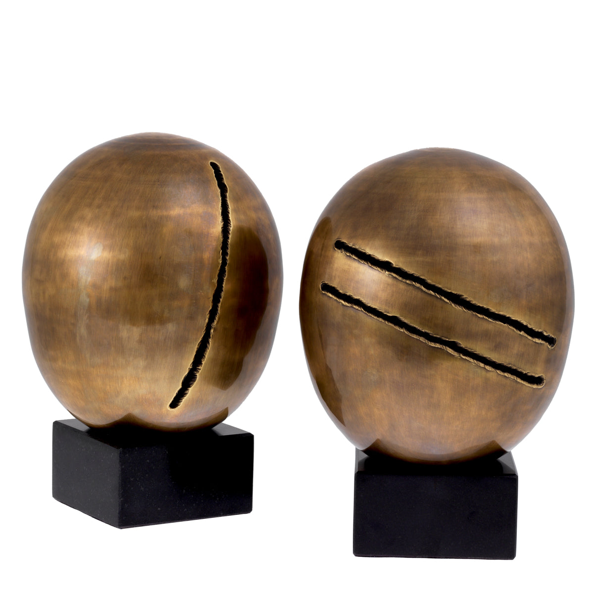 Obiect Artistic, finisaj alamă vintage, set de 2