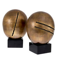 Obiect Artistic, finisaj alamă vintage, set de 2