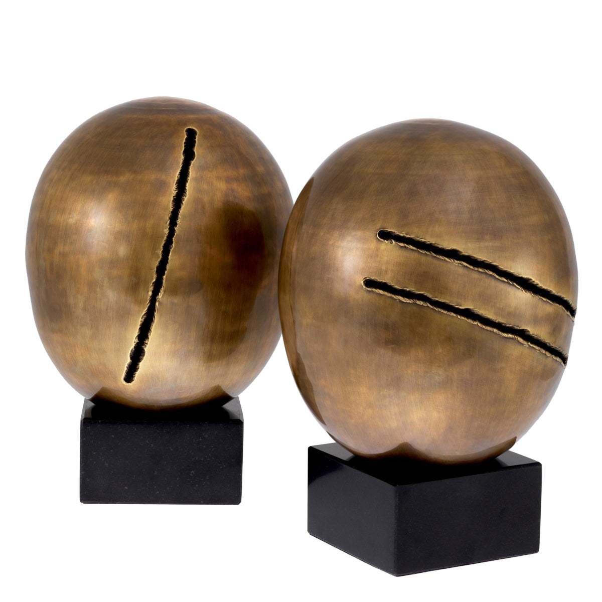 Obiect Artistic, finisaj alamă vintage, set de 2
