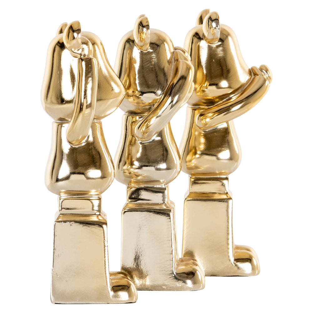 Obiect decorativ Berna, auriu (set de 3)