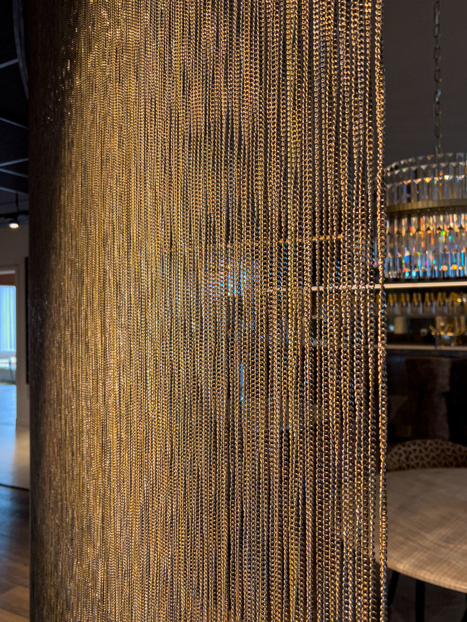 Obiect decorativ Curtain, auriu, lanț