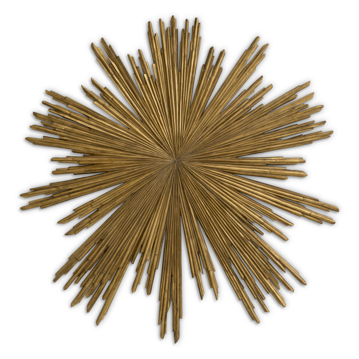 Obiect decorativ de perete Sunburst, finisaj auriu antichizat