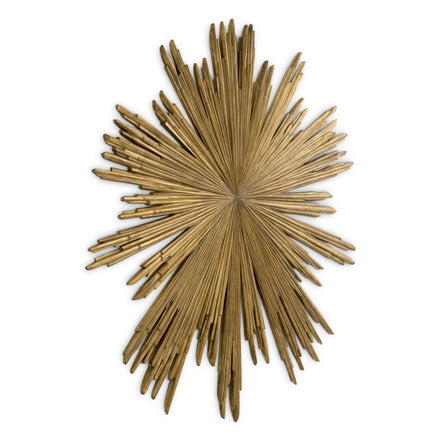 Obiect decorativ de perete Sunburst, finisaj auriu antichizat