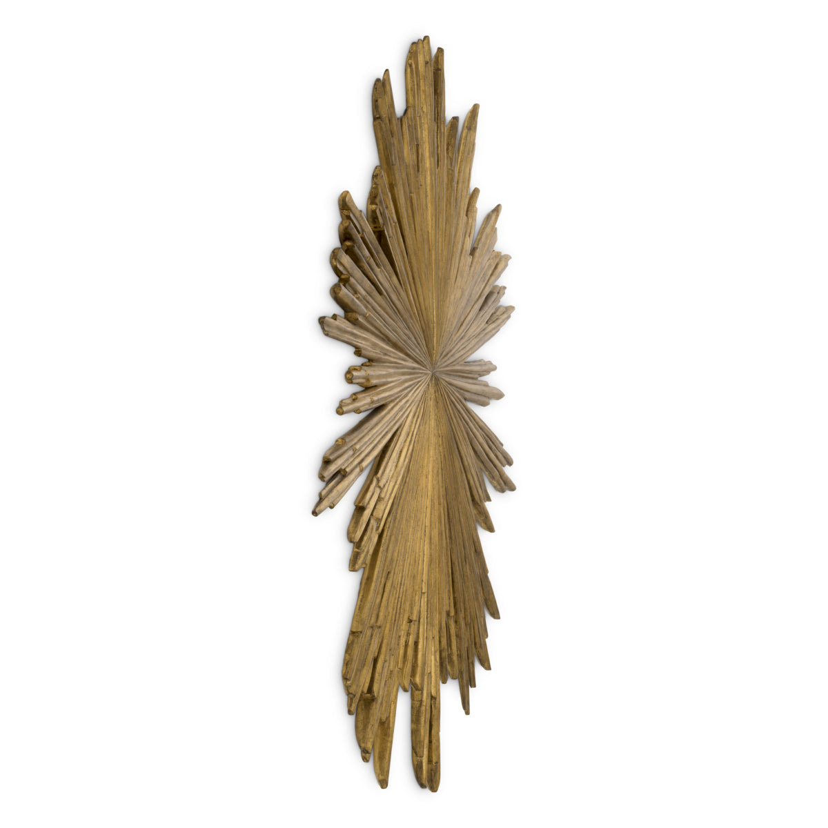 Obiect decorativ de perete Sunburst, finisaj auriu antichizat