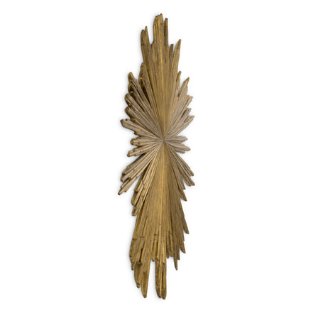 Obiect decorativ de perete Sunburst, finisaj auriu antichizat