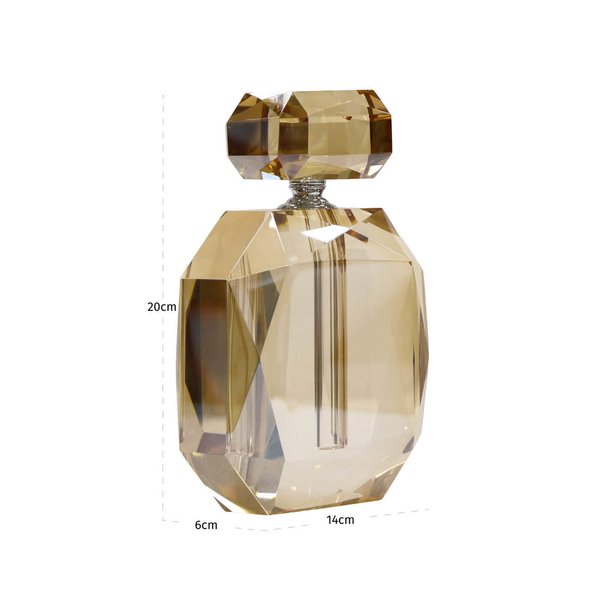 Obiect decorativ Khloe, champagne, sticlă de parfum – desen tehnic cu dimensiuni