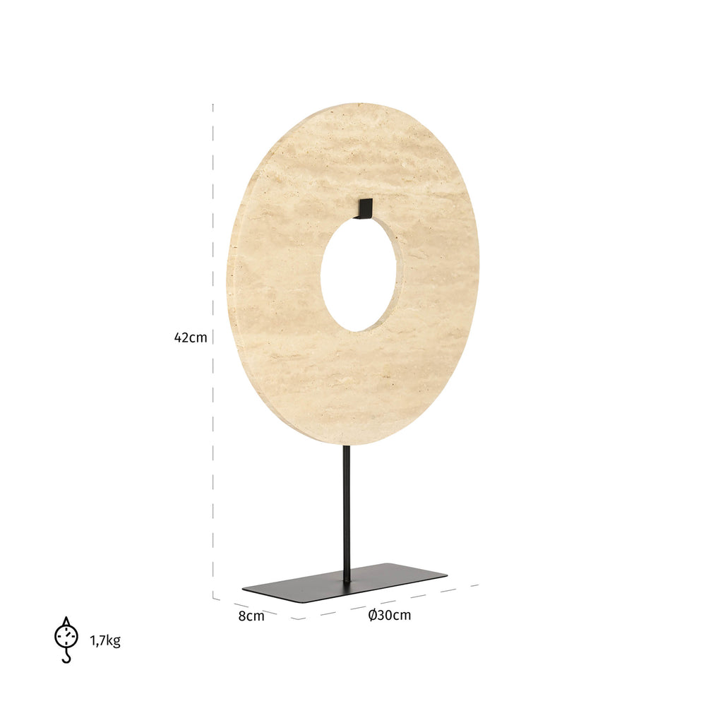 Obiect decorativ Manou, bej, mare – desen tehnic cu dimensiuni
