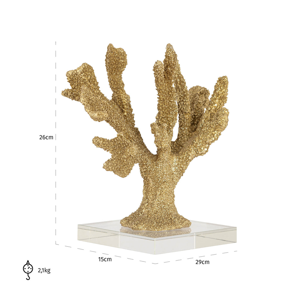 Obiect decorativ Mette, auriu, aspect de coral – desen tehnic cu dimensiuni