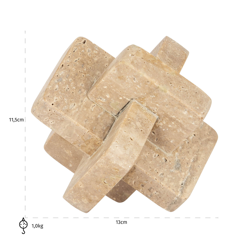 Obiect decorativ Mony, bej – desen tehnic cu dimensiuni
