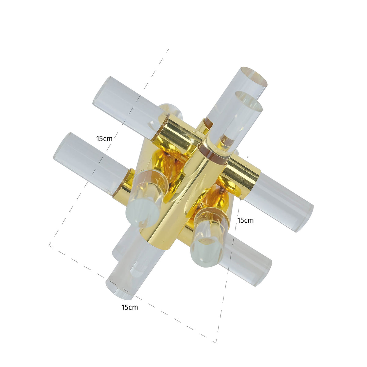 Obiect decorativ Raniya, auriu – desen tehnic cu dimensiuni