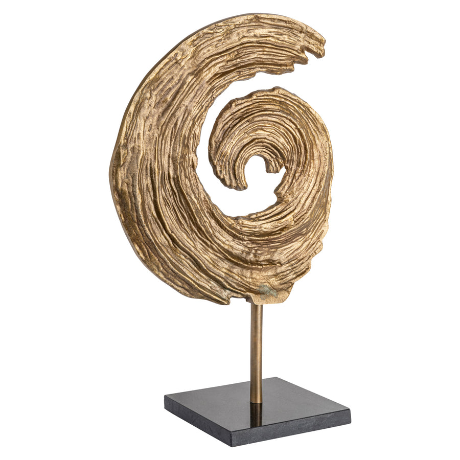 Obiect decorativ Swirl, alamă antichizată, mare