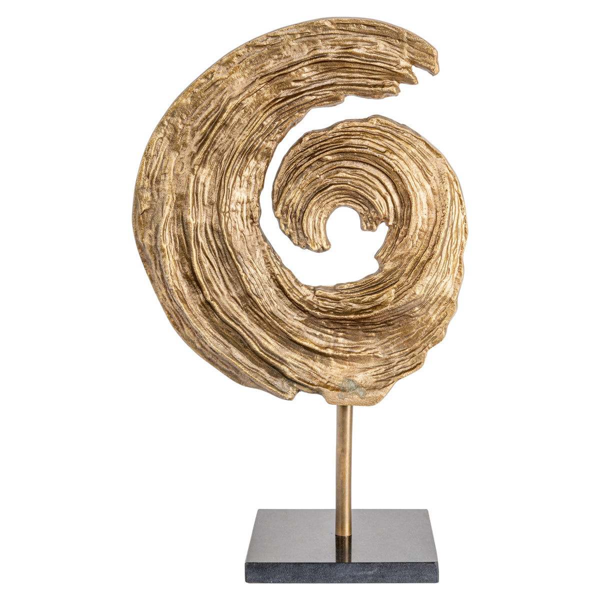 Obiect decorativ Swirl, alamă antichizată, mare