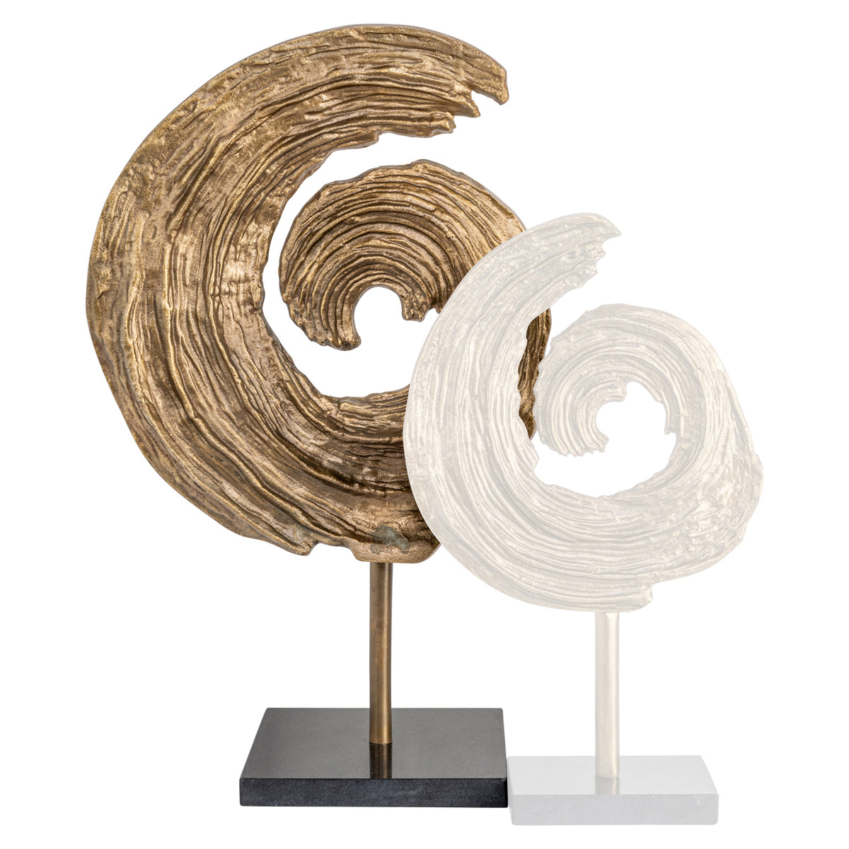 Obiect decorativ Swirl, alamă antichizată, mare