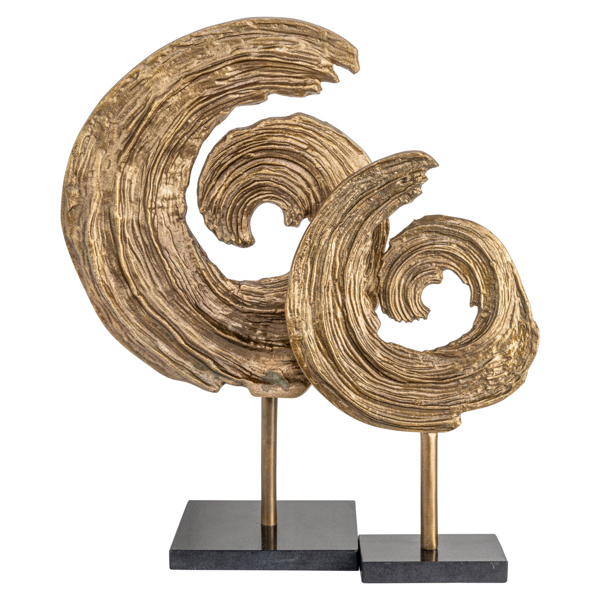 Obiect decorativ Swirl, alamă antichizată, mare