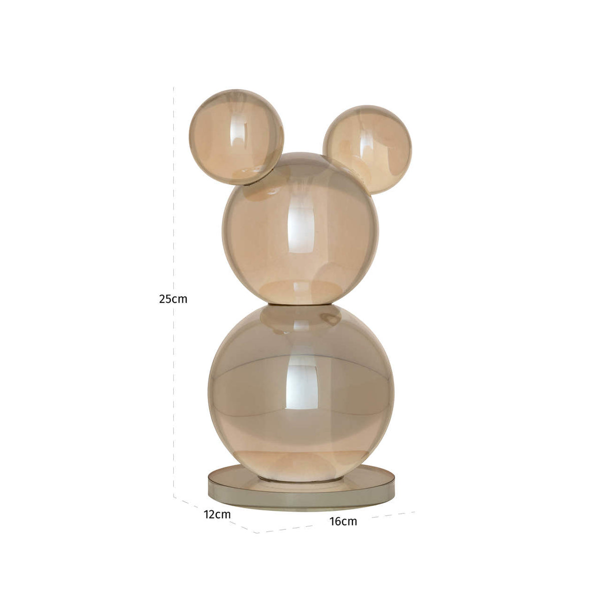 Obiect decorativ Ted, champagne – desen tehnic cu dimensiuni