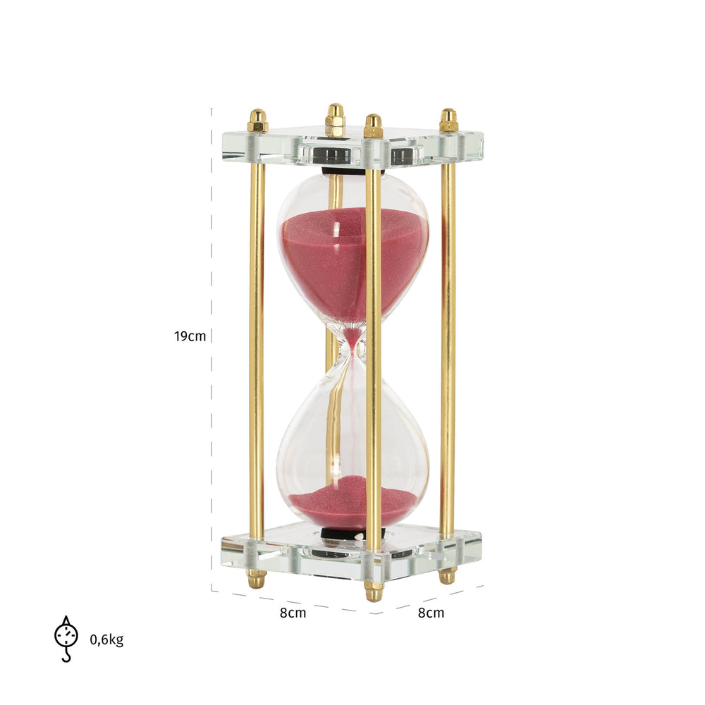 Obiect decorativ Ziva, roz, clepsidră – desen tehnic cu dimensiuni