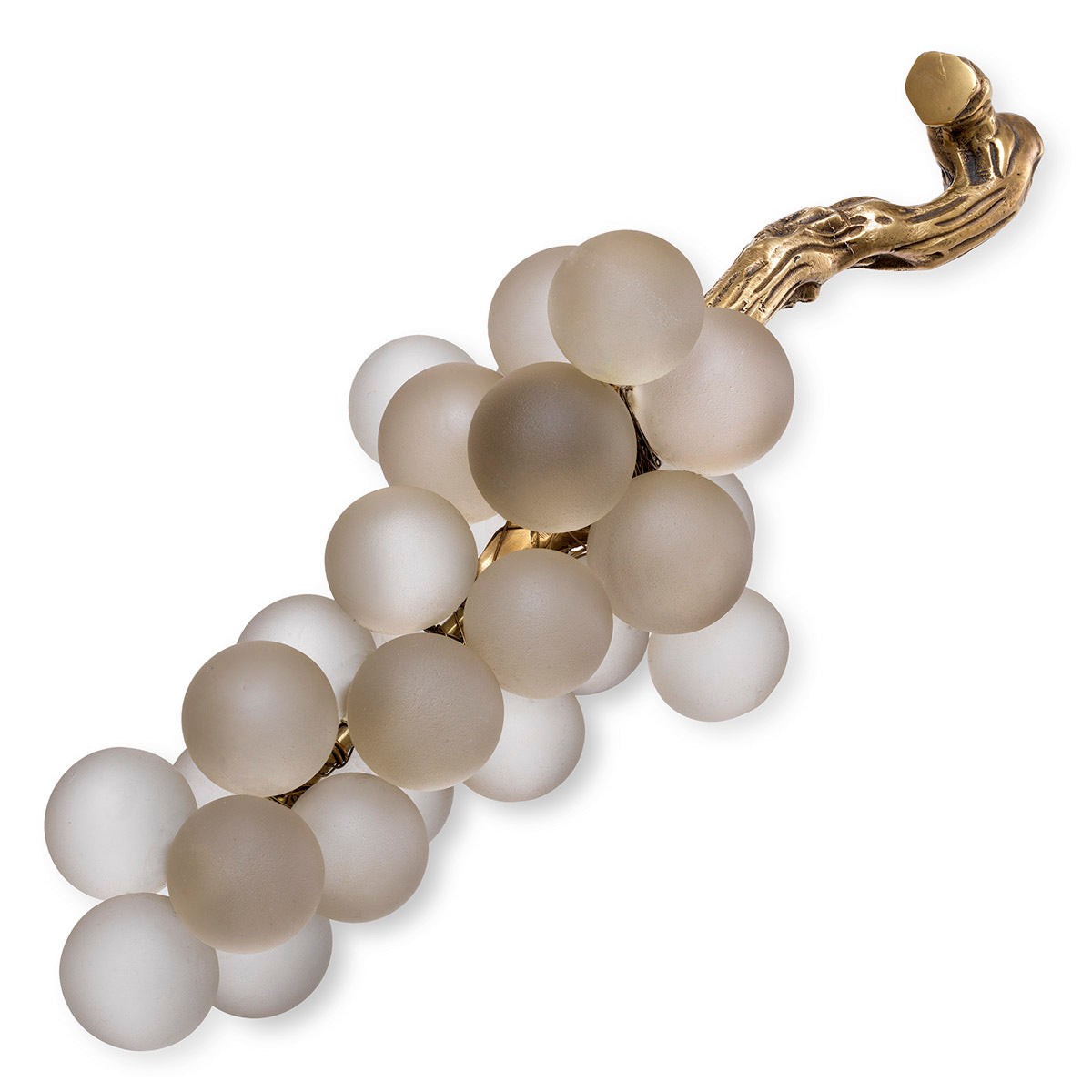 Obiect French Grapes, alb, finisaj alamă vintage