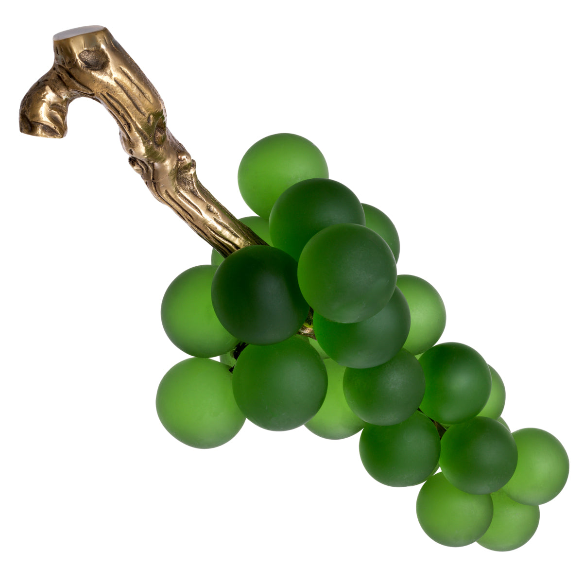 Obiect French Grapes, verde, finisaj alamă vintage