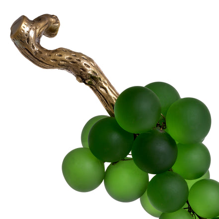 Obiect French Grapes, verde, finisaj alamă vintage