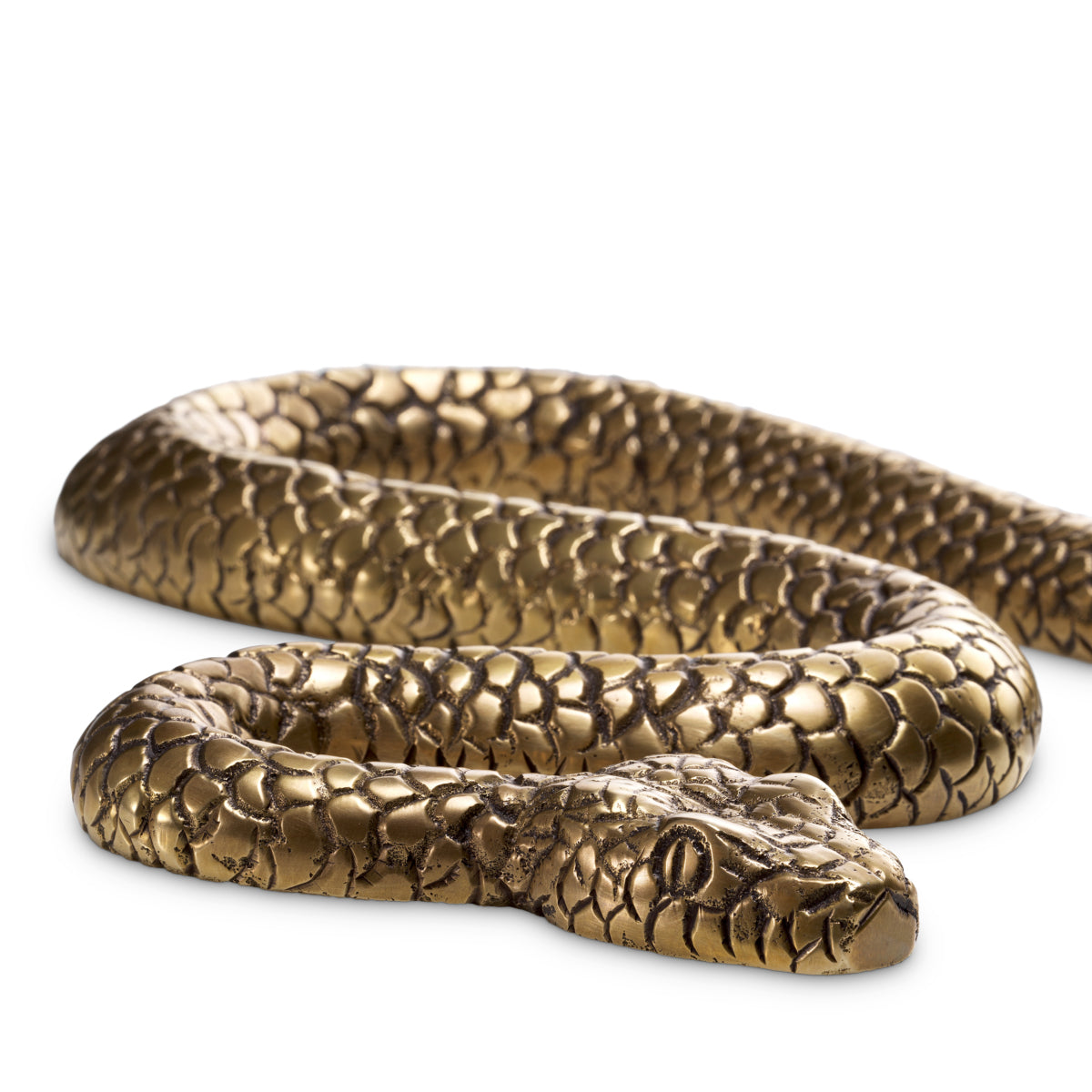 Obiect Serpent, finisaj alamă vintage