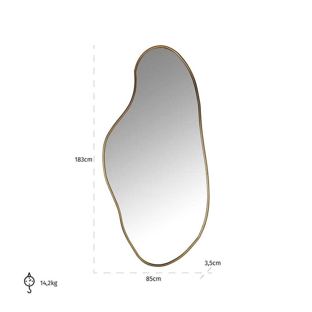 Oglindă Alton, auriu periat – desen tehnic cu dimensiuni