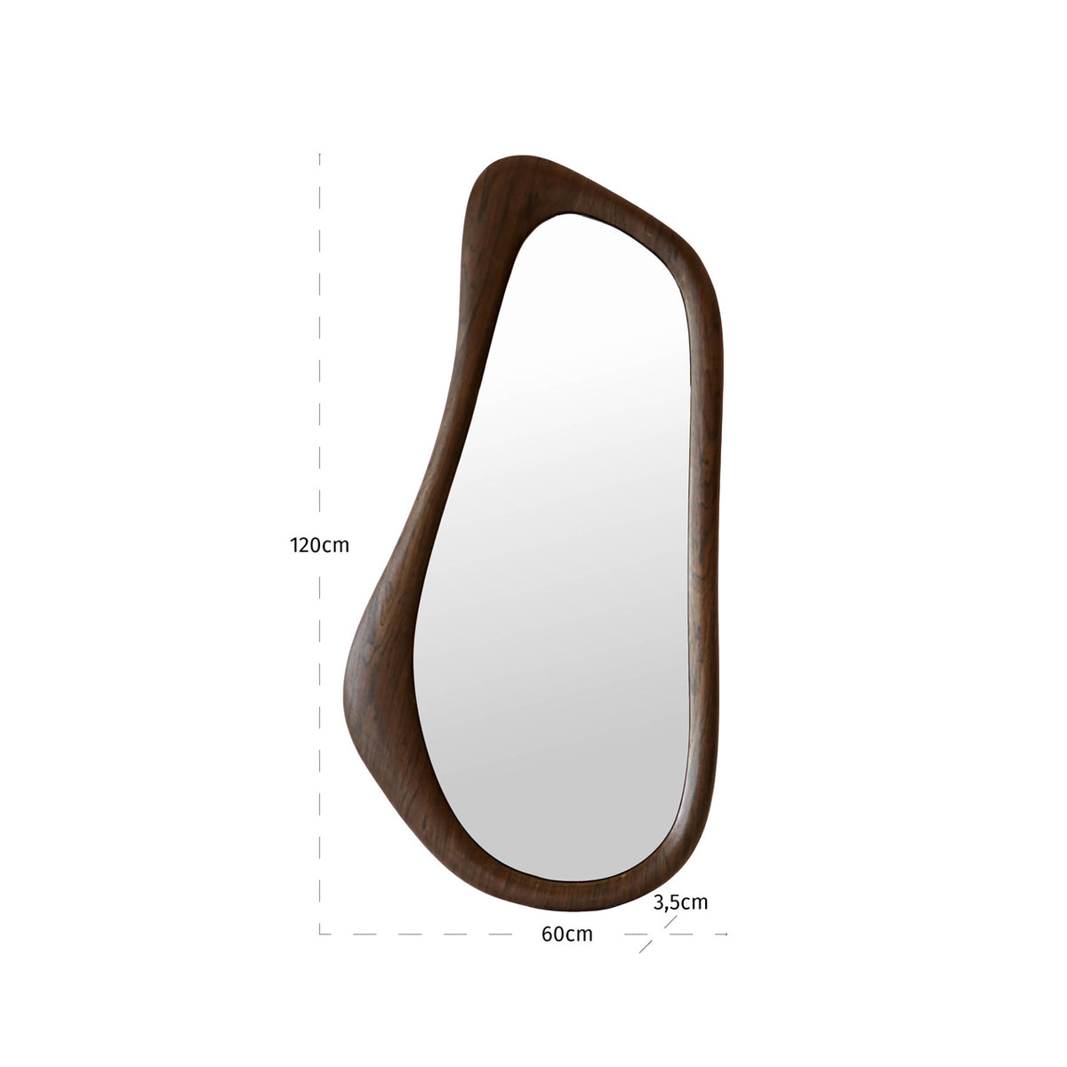 Oglindă Briar, maro – desen tehnic cu dimensiuni