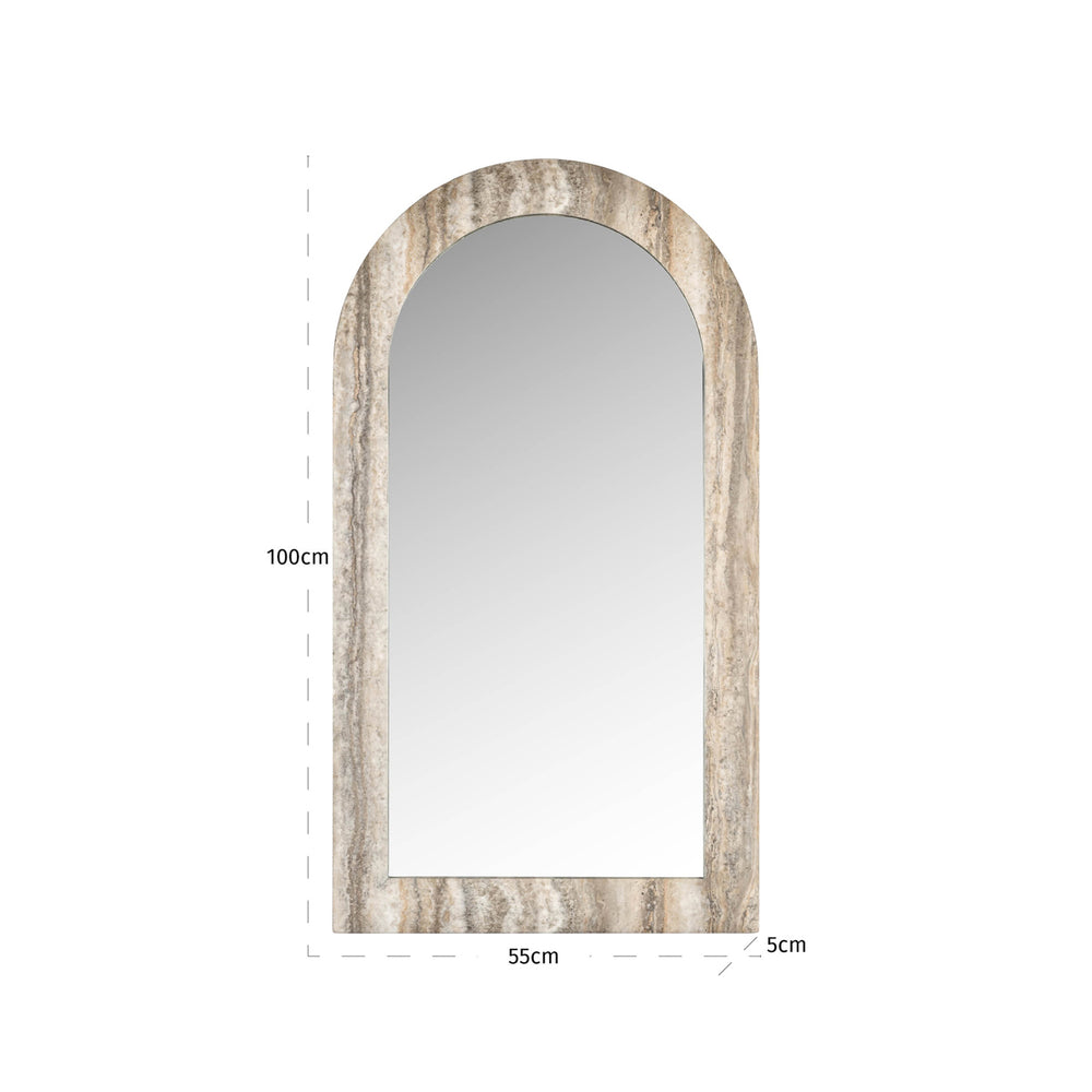 Oglindă Calvo, travertin artificial gri – desen tehnic cu dimensiuni