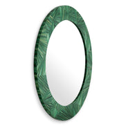 Oglindă Cassara, marchetărie din paie, verde