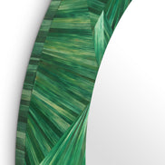 Oglindă Cassara, marchetărie din paie, verde