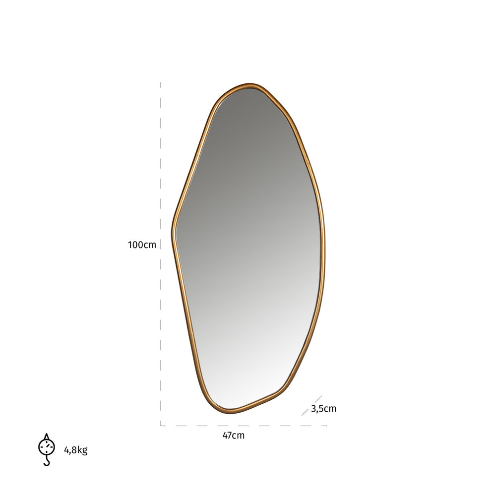 Oglindă Eldon, auriu – desen tehnic cu dimensiuni