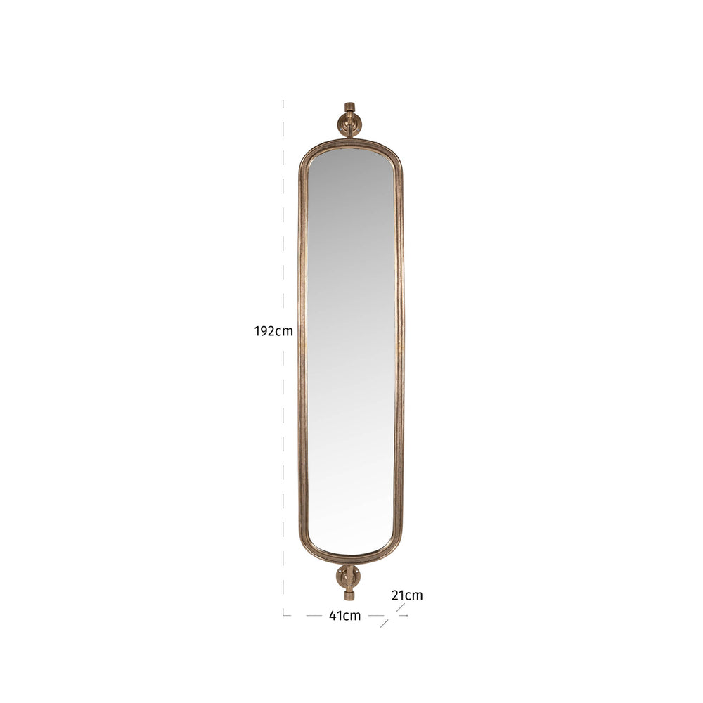 Oglindă Hasting, alamă antichizată – desen tehnic cu dimensiuni