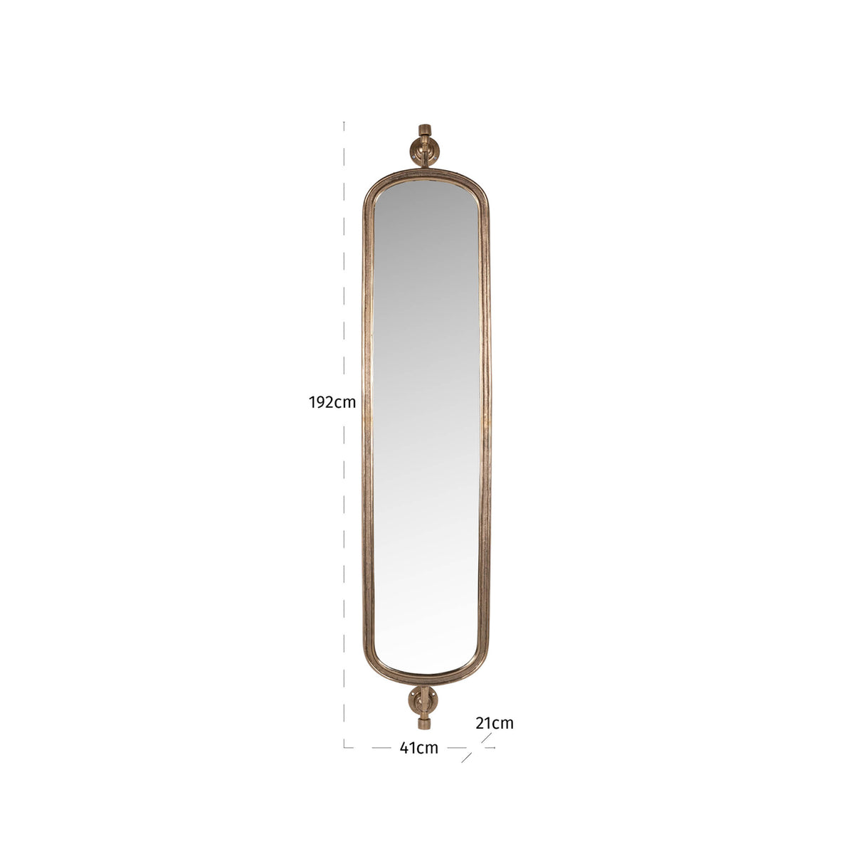 Oglindă Hasting, alamă antichizată – desen tehnic cu dimensiuni