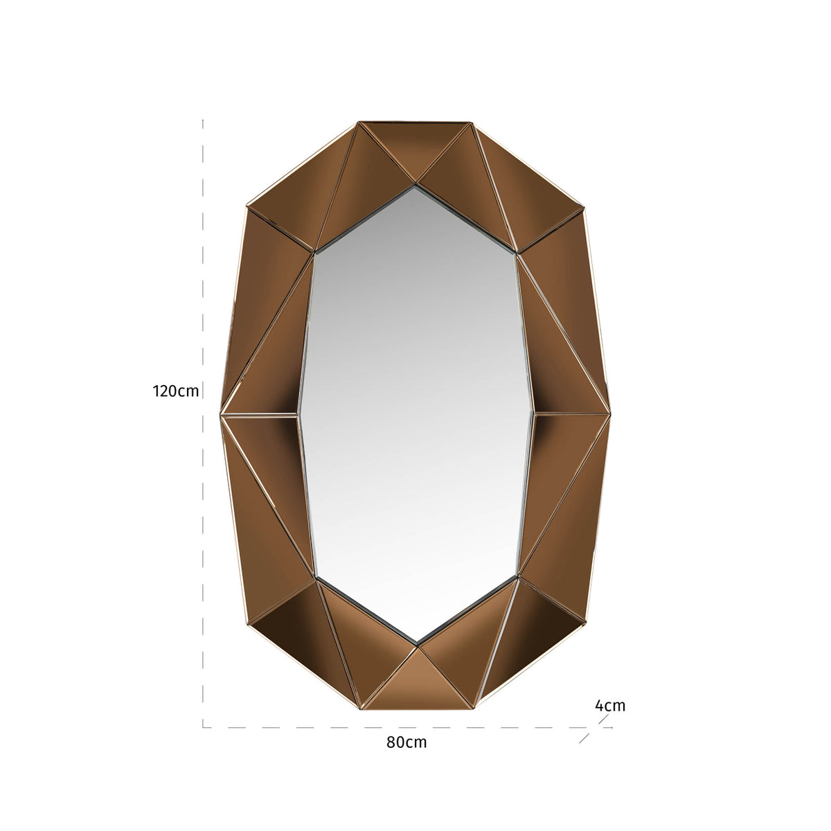 Oglindă Jaloe, bronz – desen tehnic cu dimensiuni