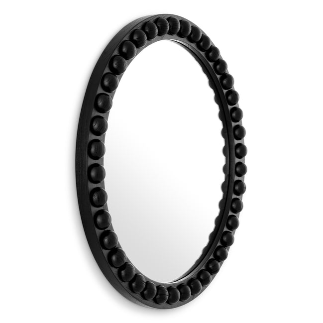 Oglindă Kenton rotundă, finisaj negru clasic