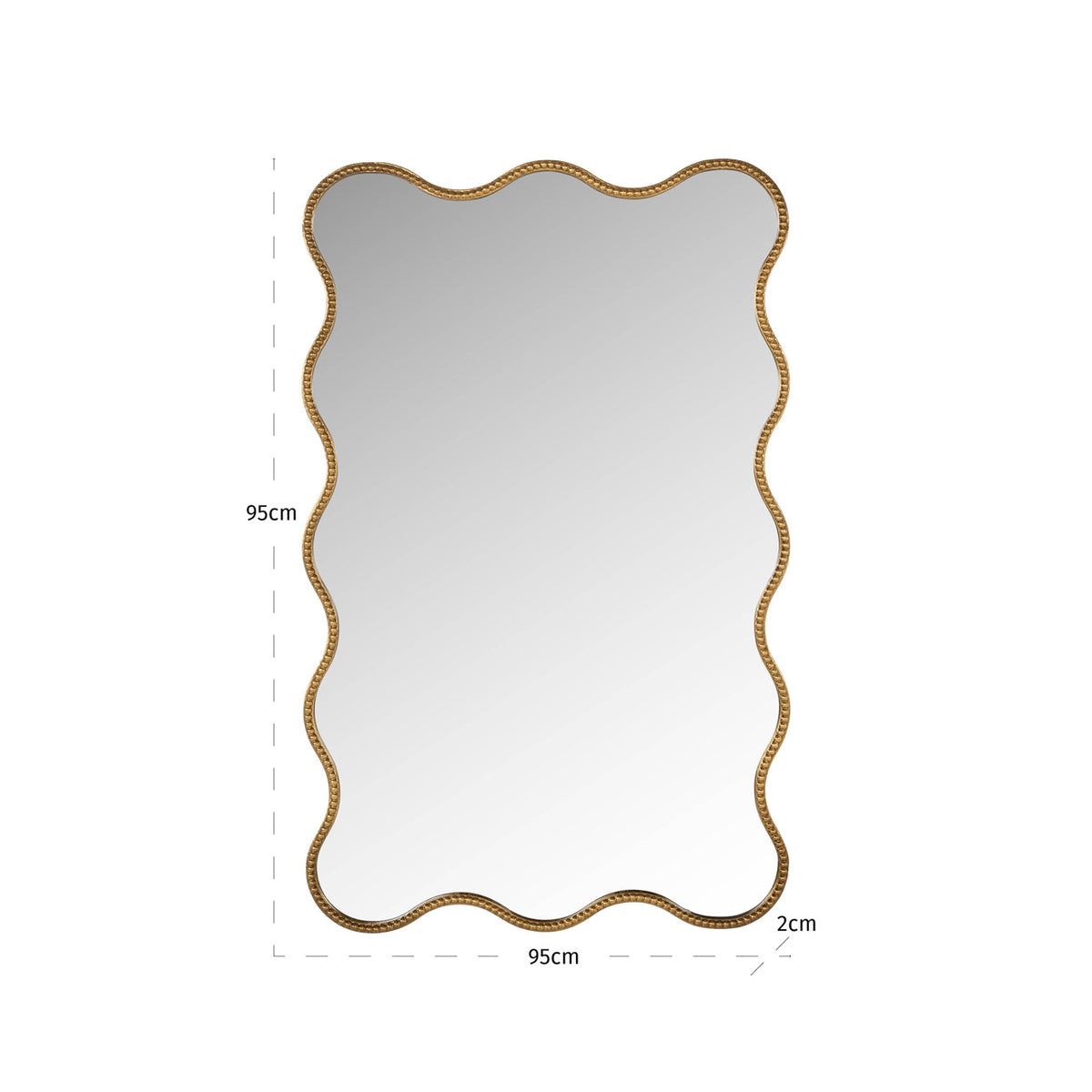 Oglindă Laurel, auriu – desen tehnic cu dimensiuni