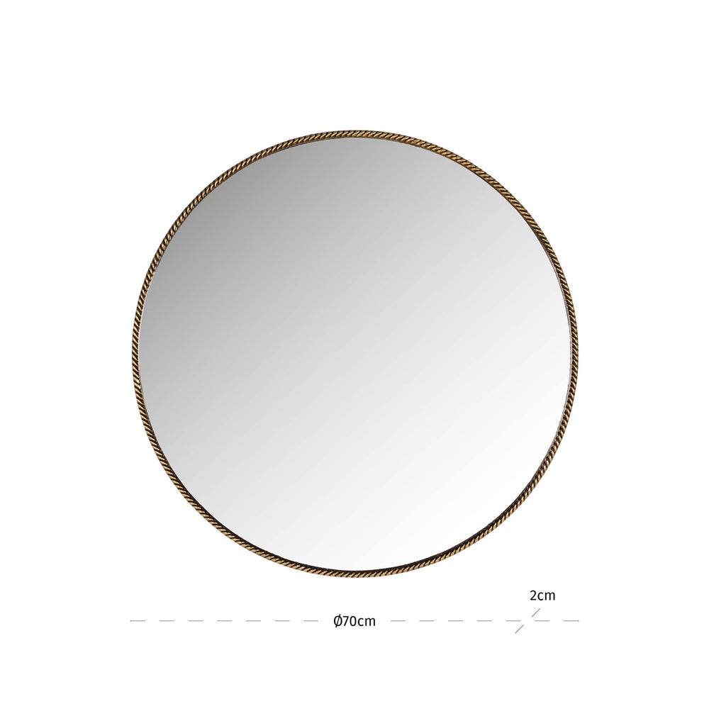 Oglindă Lavinia, auriu, Ø 70 cm – desen tehnic cu dimensiuni