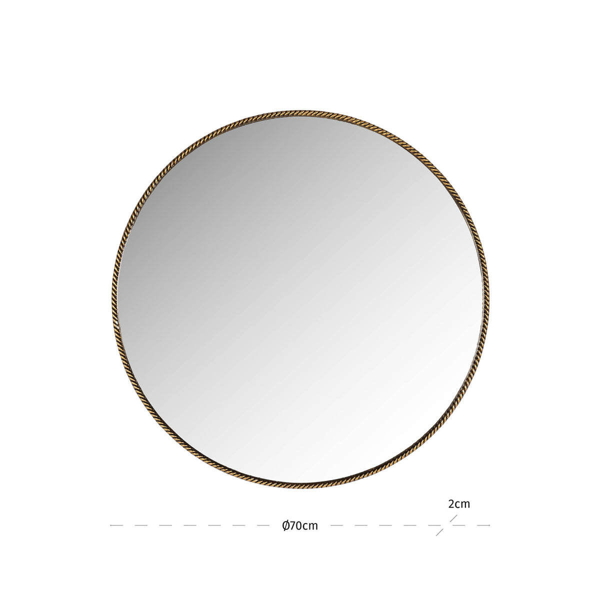 Oglindă Lavinia, auriu, Ø 70 cm – desen tehnic cu dimensiuni