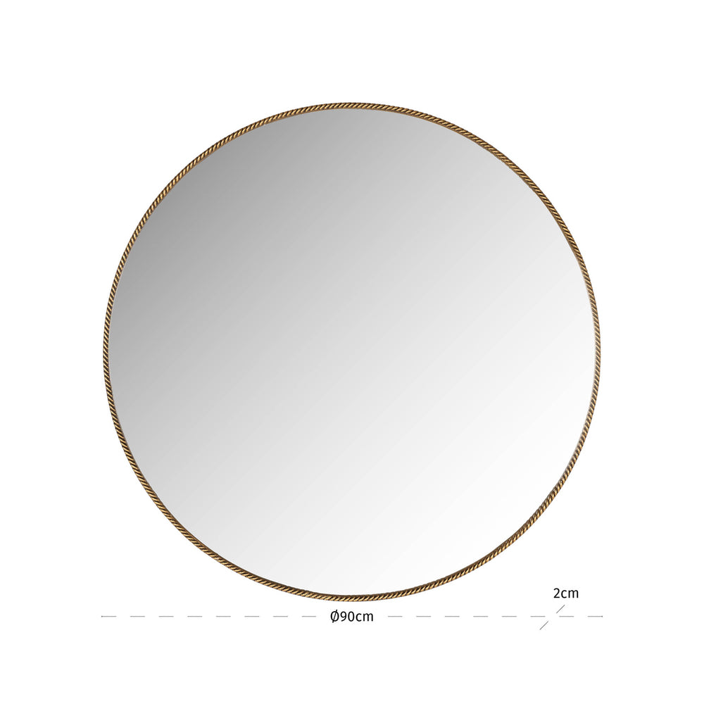 Oglindă Lavinia, auriu, Ø 90 cm – desen tehnic cu dimensiuni