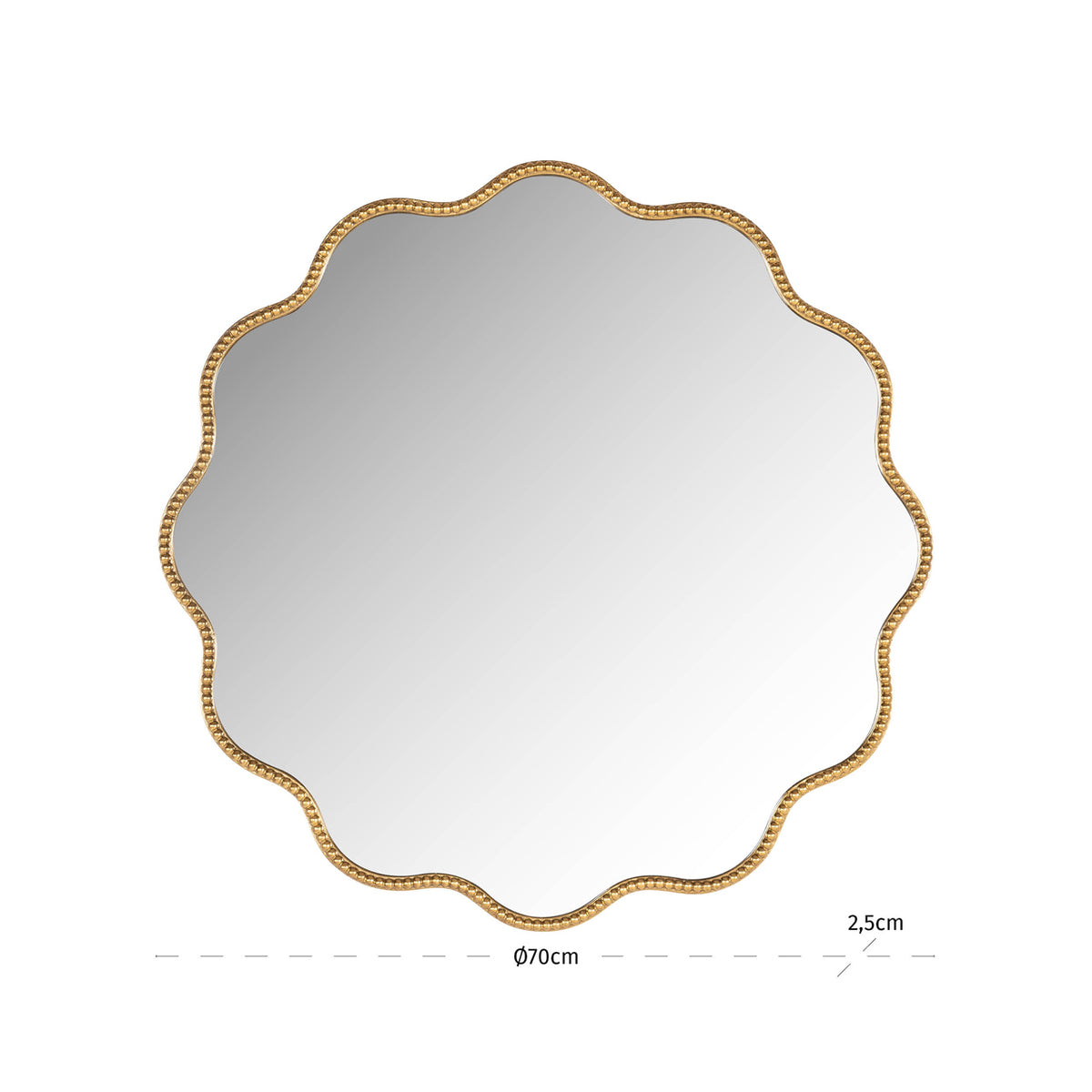 Oglindă Levien, auriu – desen tehnic cu dimensiuni