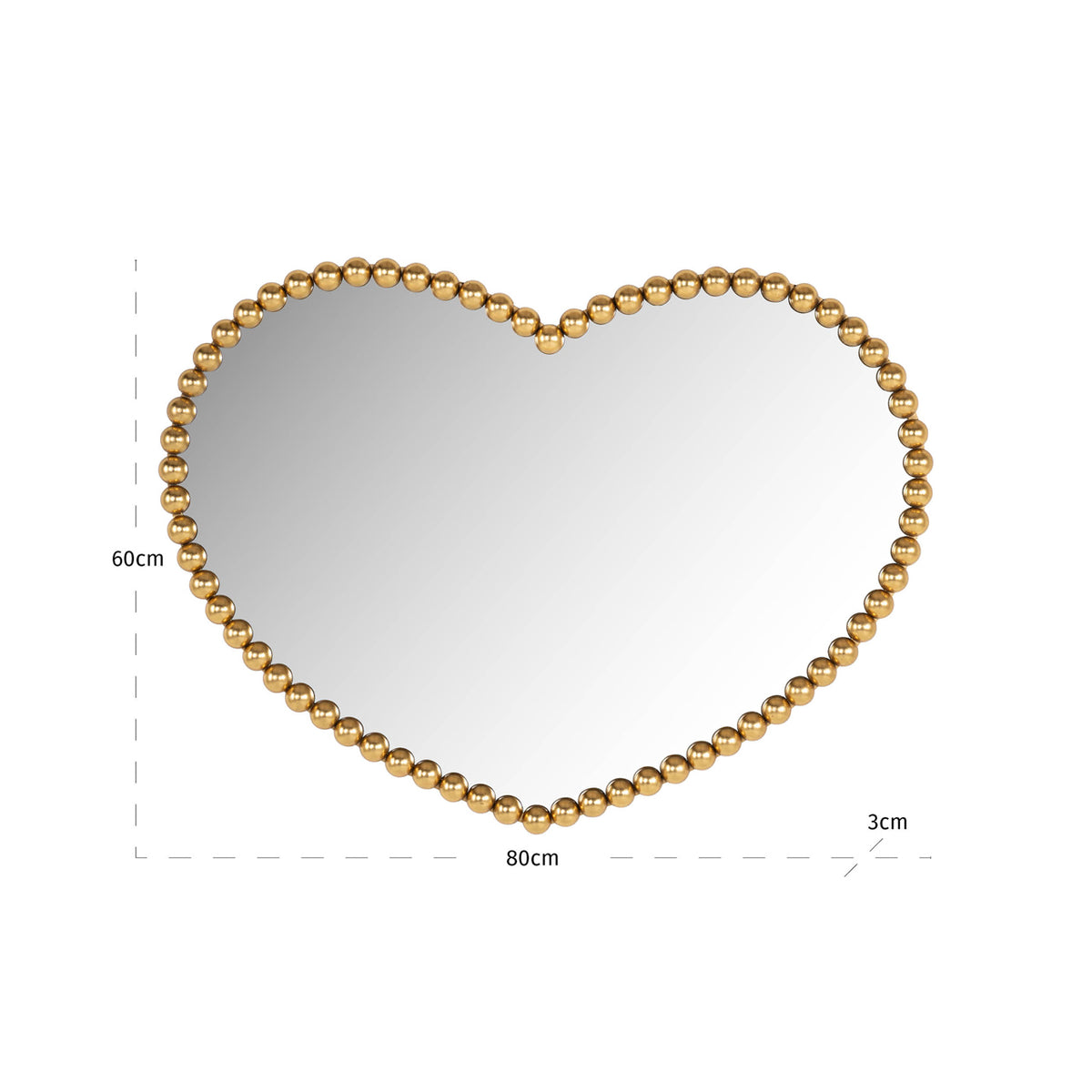 Oglindă Lovely, auriu – desen tehnic cu dimensiuni