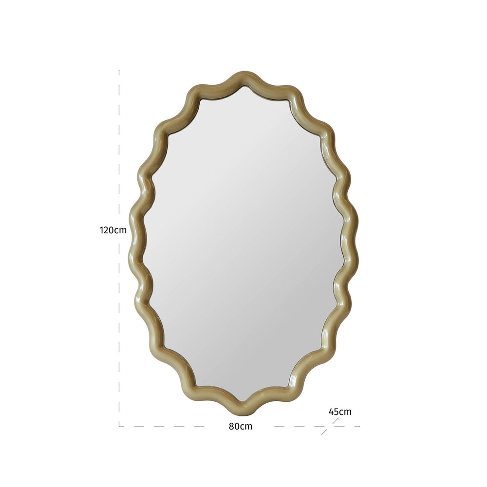 Oglindă Morgan, auriu champagne – desen tehnic cu dimensiuni
