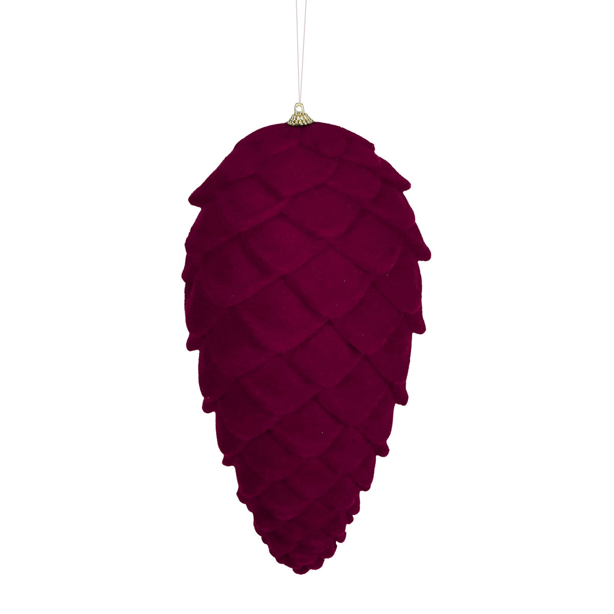 Ornament con de brad înzăpezit, burgund, 28 cm
