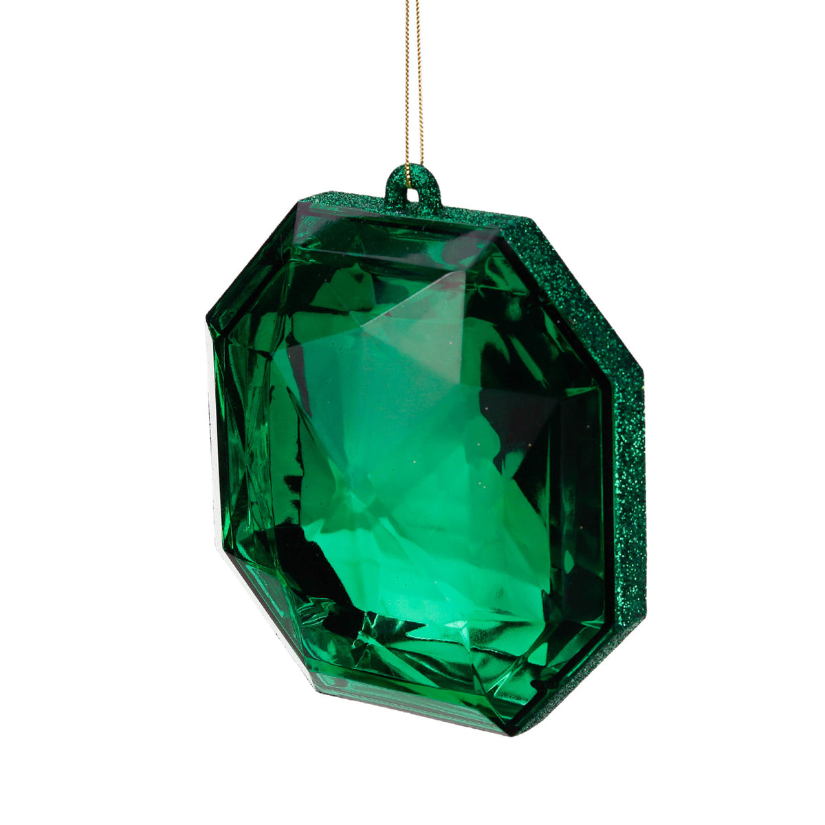 Ornament fațetat cu aspect de bijuterie, verde, 17 cm